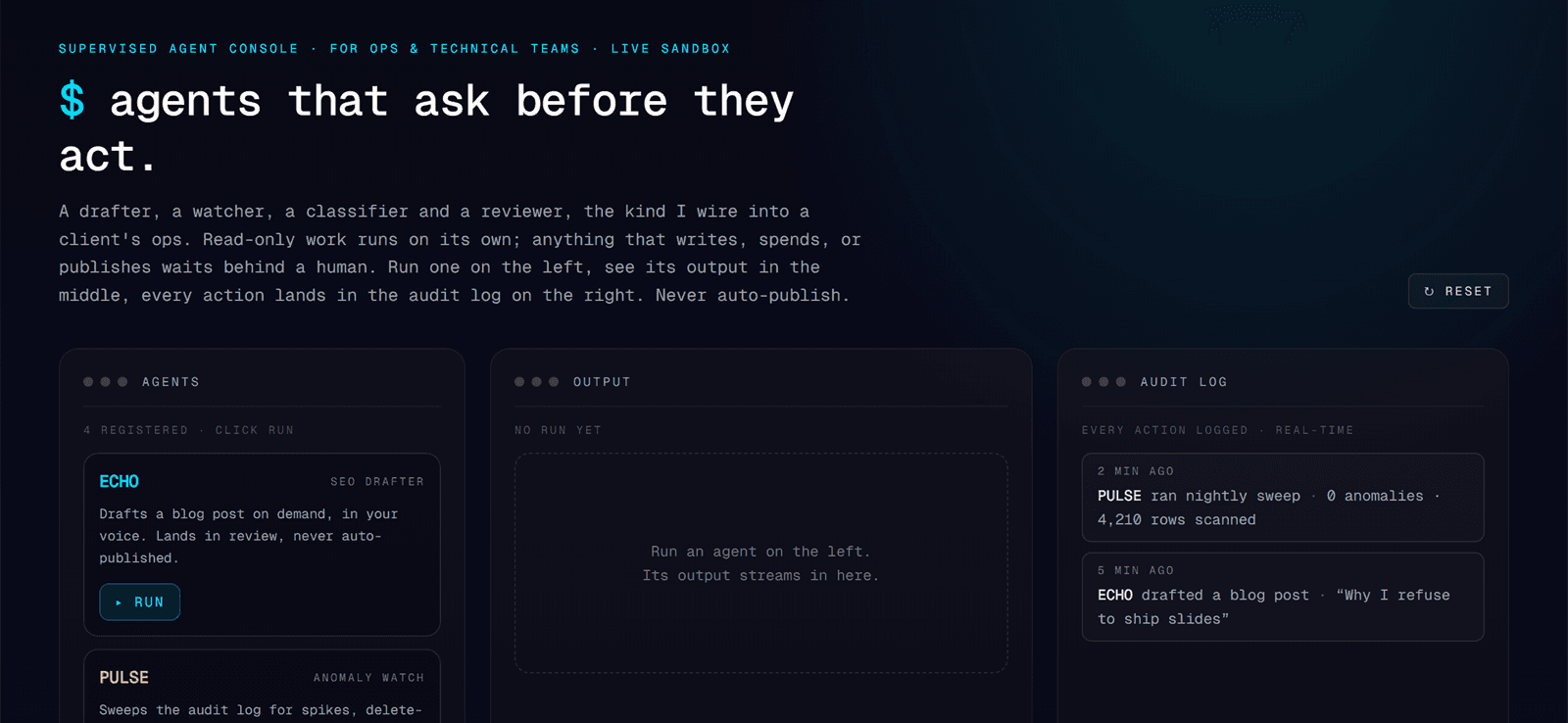 Studio Mix: A supervised AI-agents console